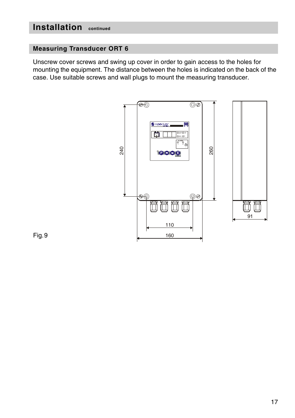 Installation, Fig.9 | Flowserve OR 52-5 User Manual | Page 17 / 48