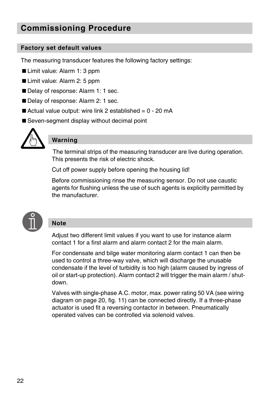 Commissioning procedure | Flowserve OR 52-5 User Manual | Page 22 / 48