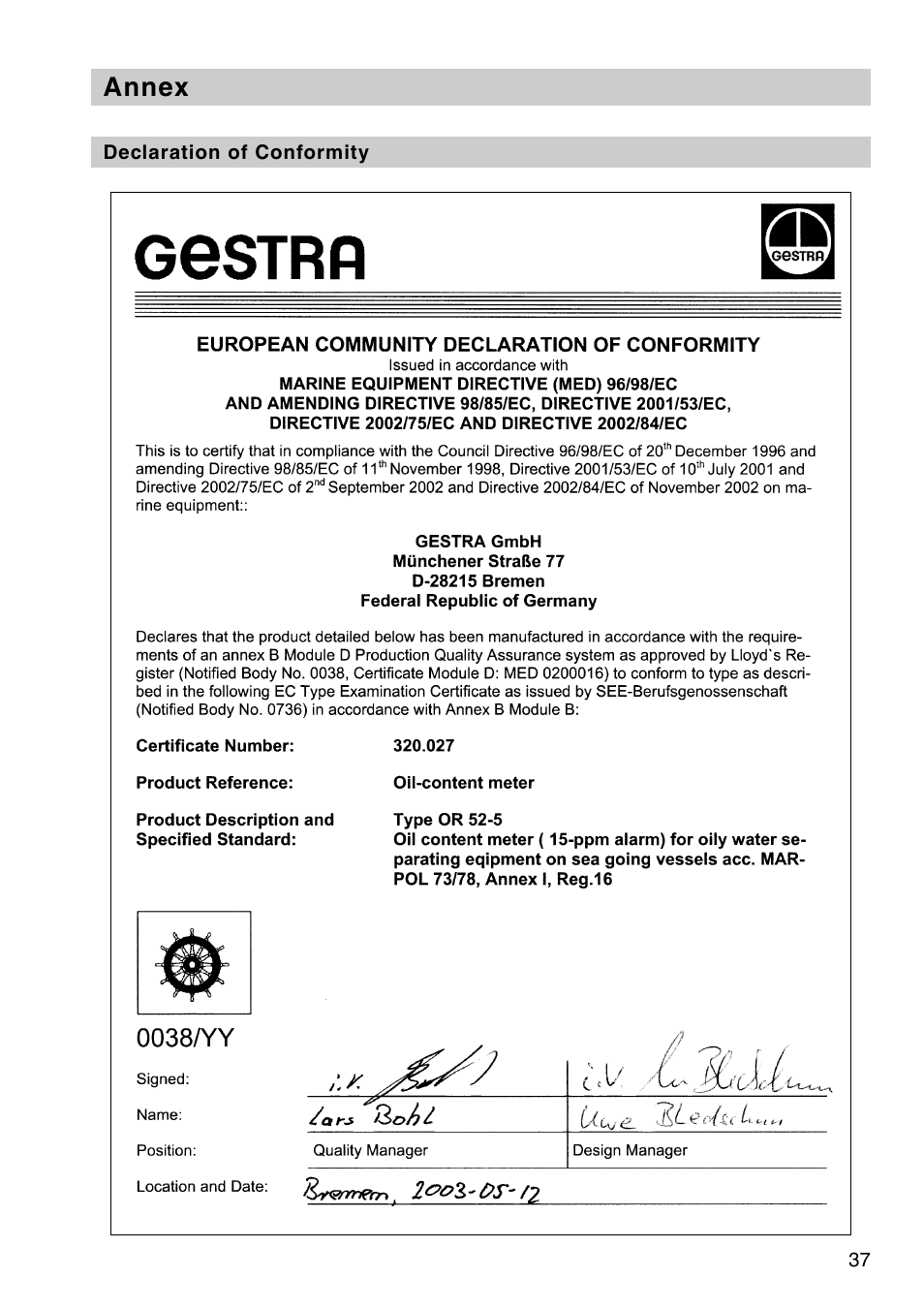 Annex | Flowserve OR 52-5 User Manual | Page 37 / 48