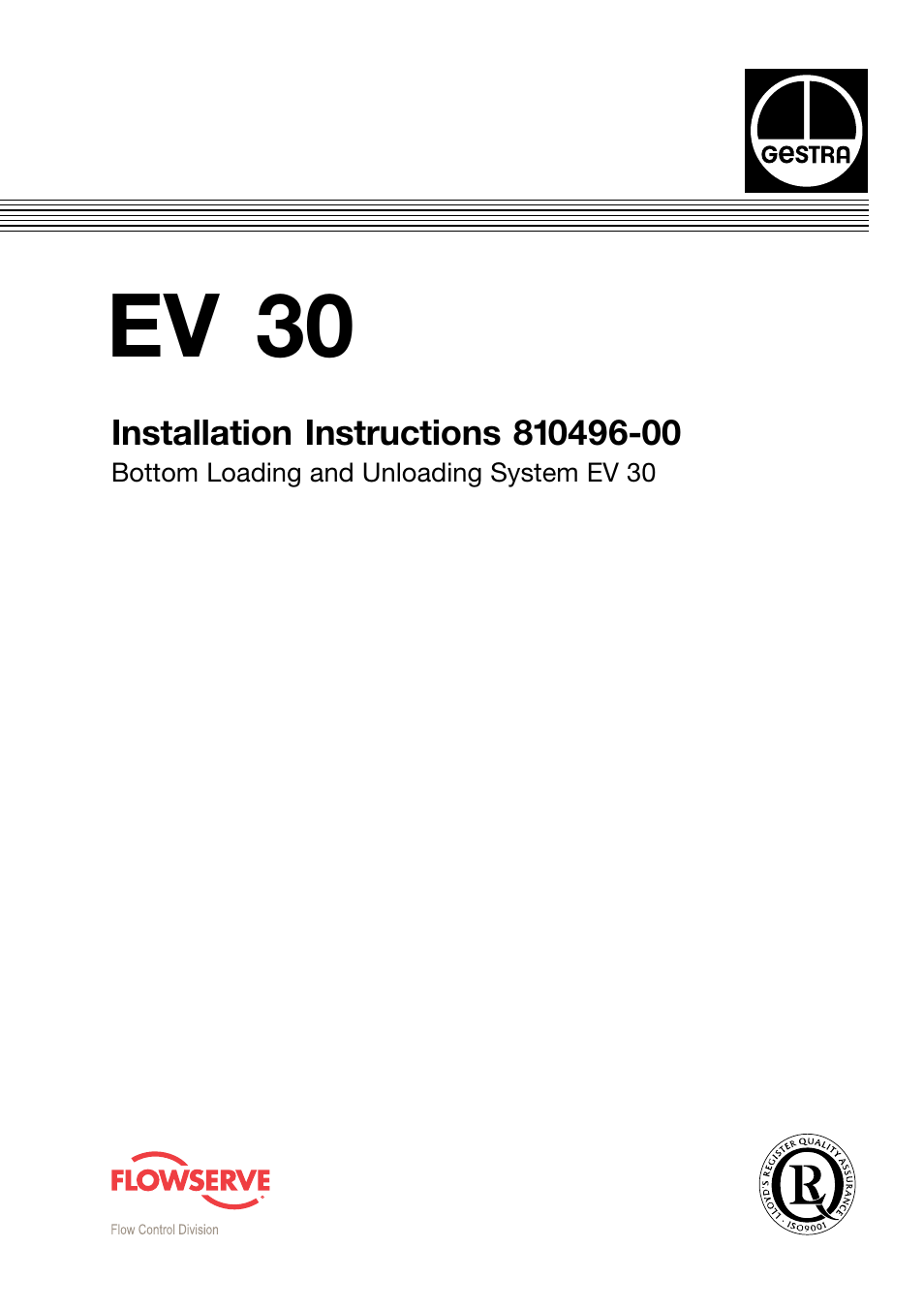 Flowserve EV 30 User Manual | 24 pages