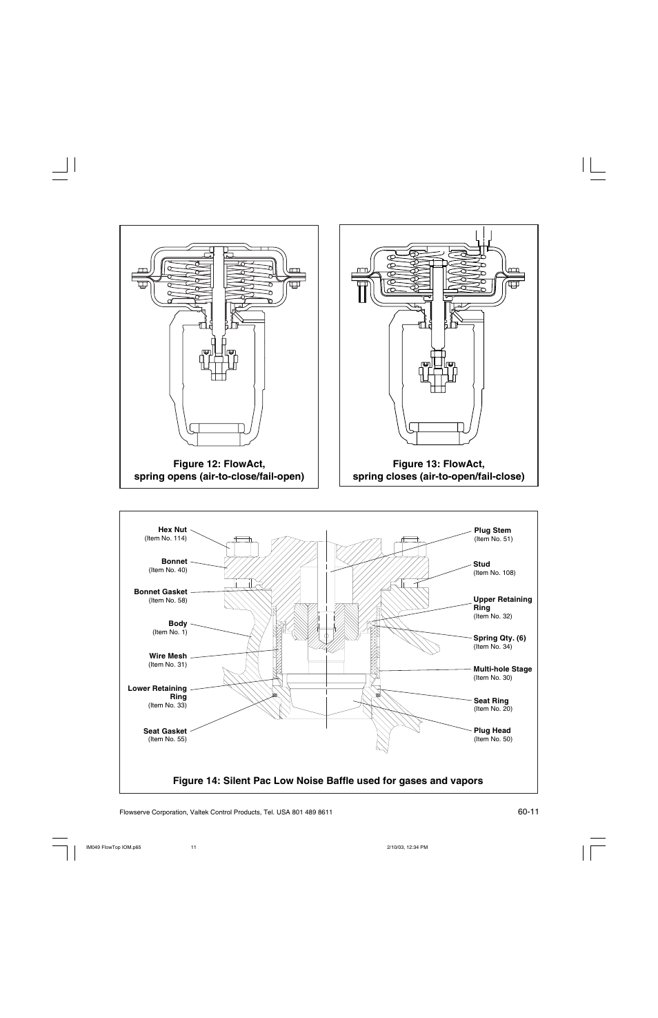 Flowserve Valtek FlowTop General Service Control Valve User Manual | Page 11 / 16
