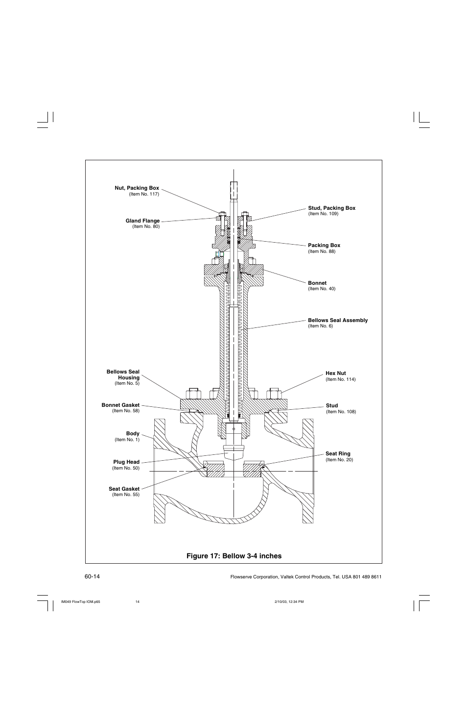 Figure 17: bellow 3-4 inches | Flowserve Valtek FlowTop General Service Control Valve User Manual | Page 14 / 16