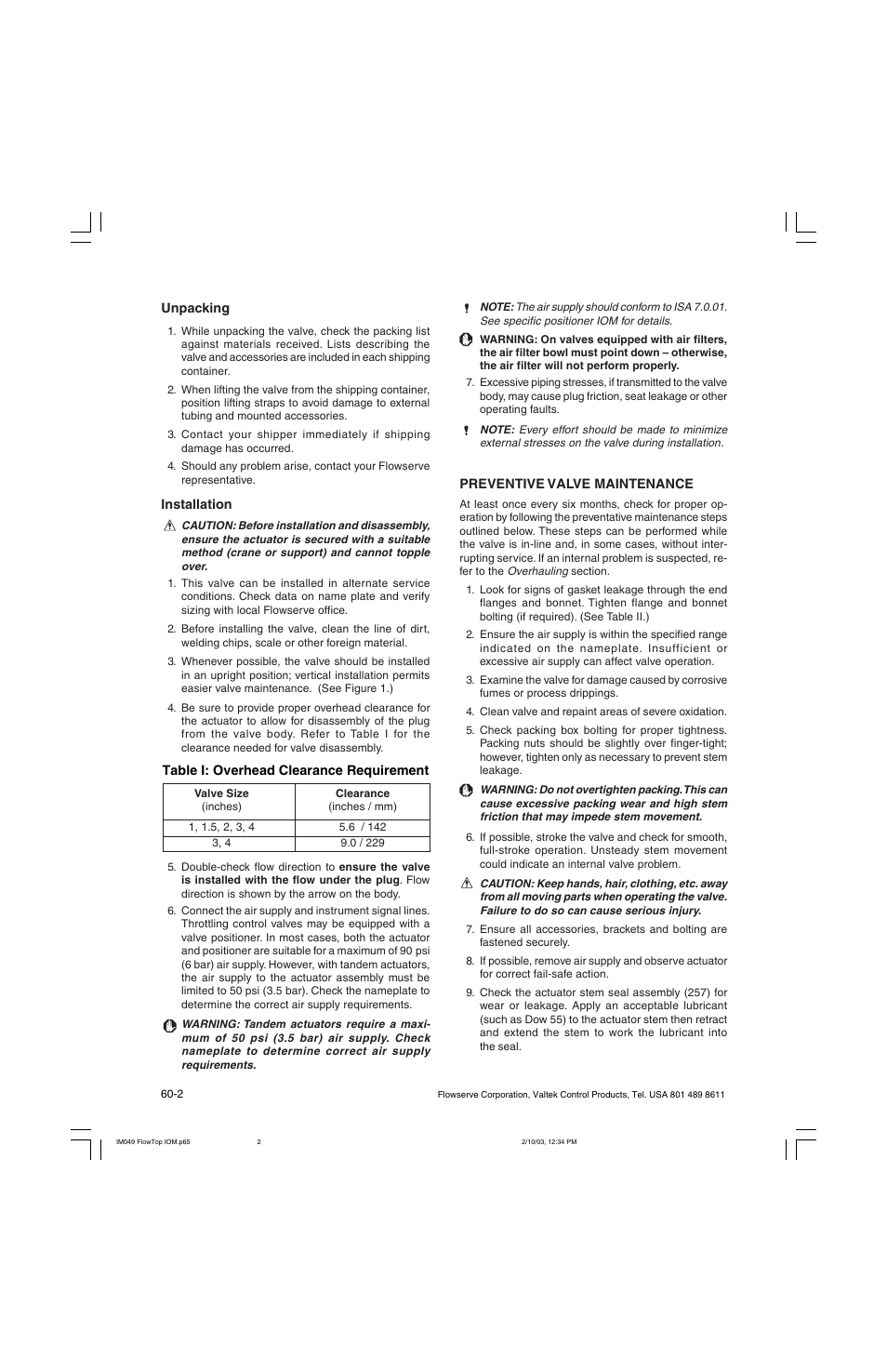 Flowserve Valtek FlowTop General Service Control Valve User Manual | Page 2 / 16