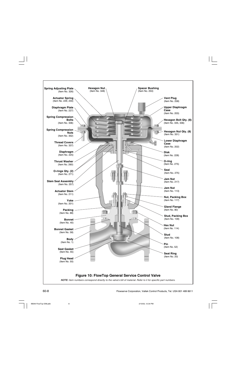 Figure 10: flowtop general service control valve | Flowserve Valtek FlowTop General Service Control Valve User Manual | Page 8 / 16