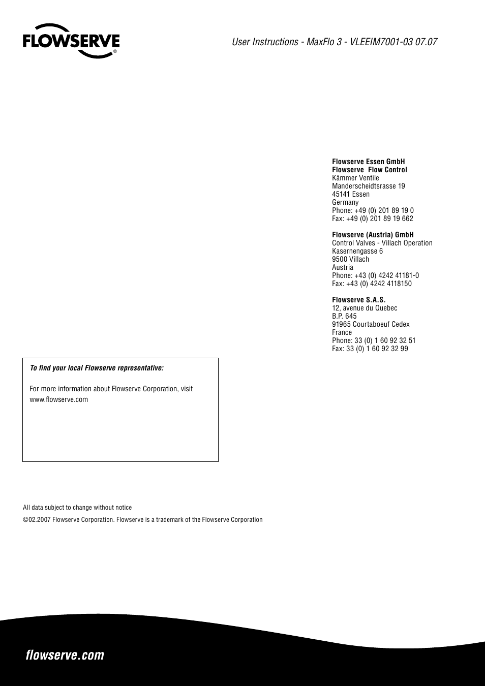 Flowserve Valtek MaxFlo 3 User Manual | Page 16 / 16