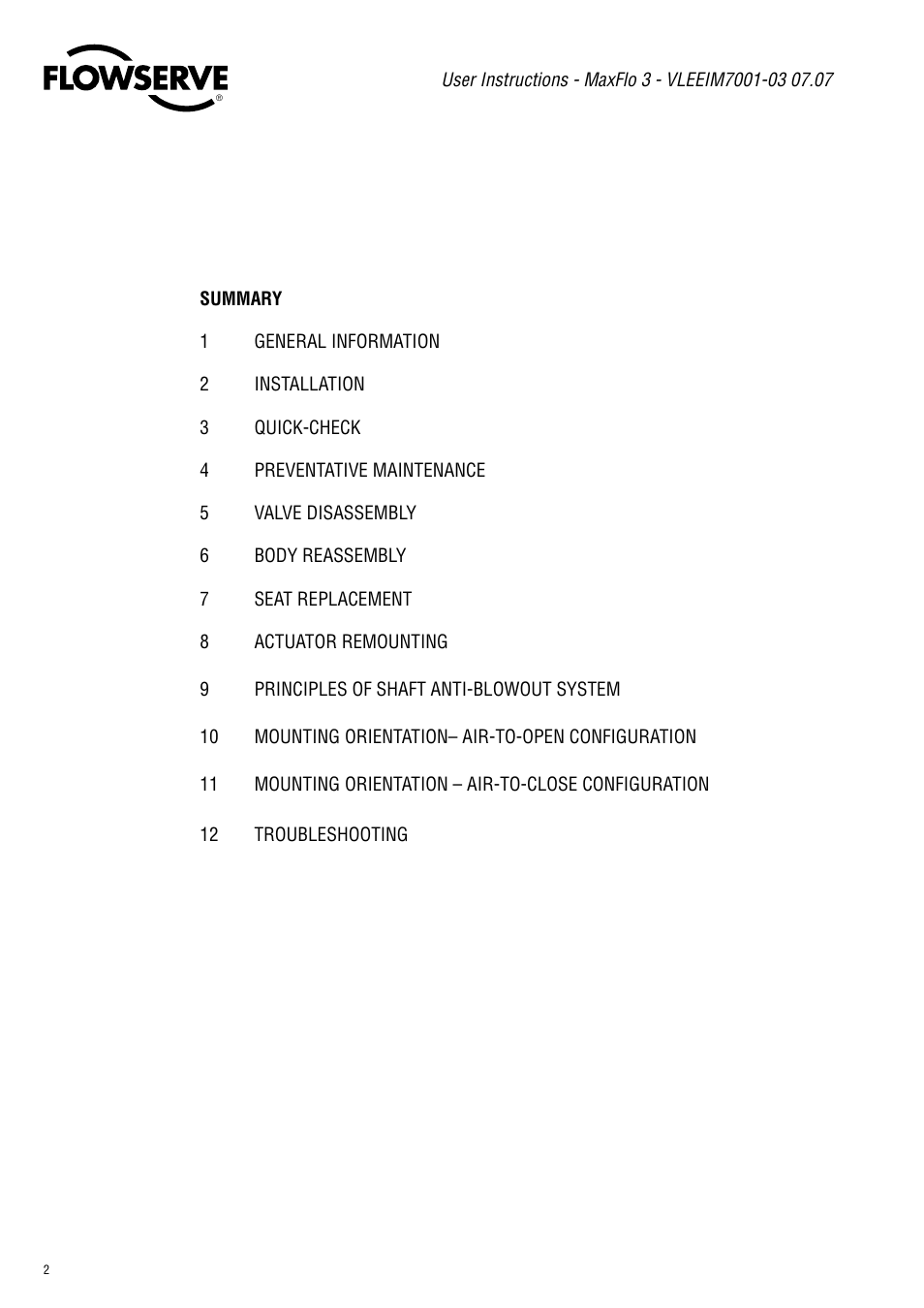Flowserve Valtek MaxFlo 3 User Manual | Page 2 / 16