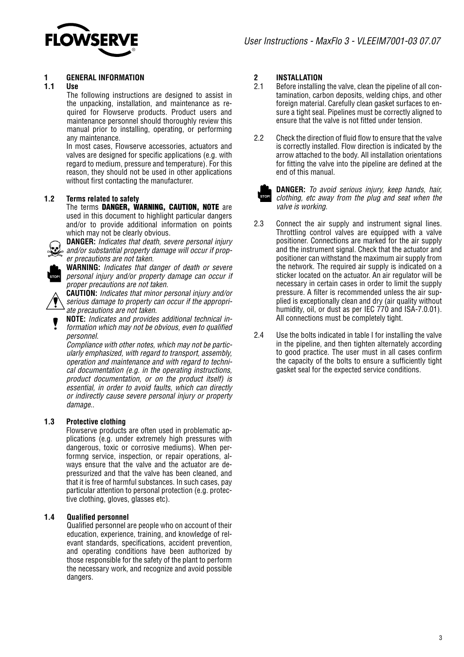 Flowserve Valtek MaxFlo 3 User Manual | Page 3 / 16