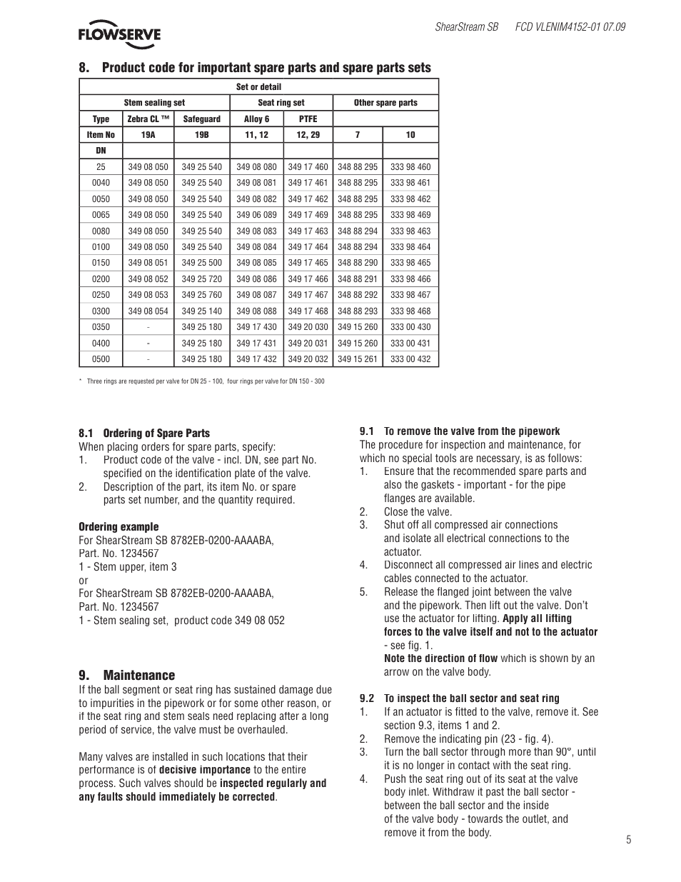 Maintenance | Flowserve SB Control Valves User Manual | Page 5 / 8