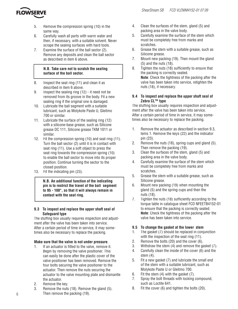Flowserve SB Control Valves User Manual | Page 6 / 8