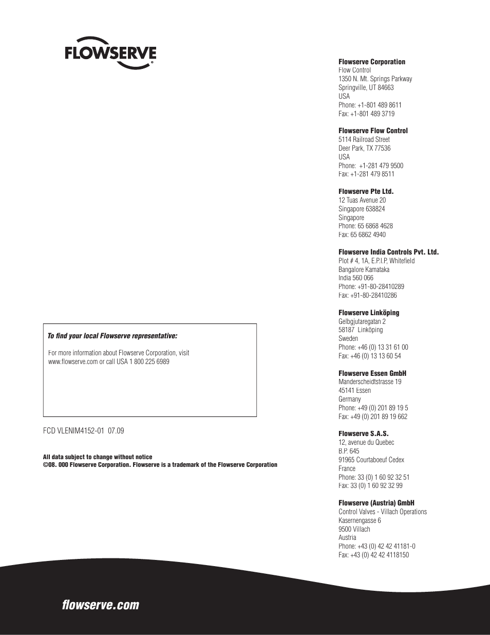 Flowserve SB Control Valves User Manual | Page 8 / 8