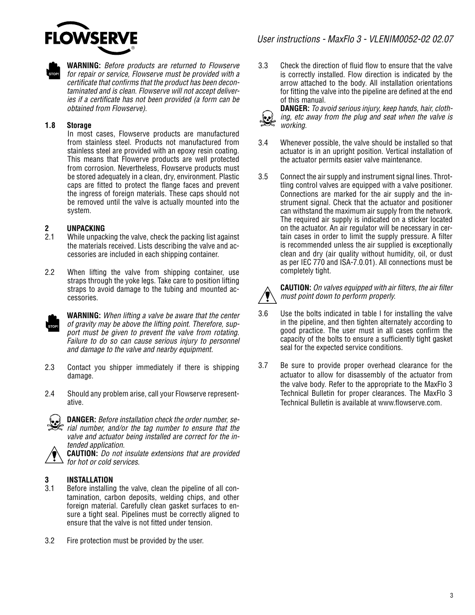 Flowserve Valtek MaxFlo 3 User Manual | Page 3 / 16