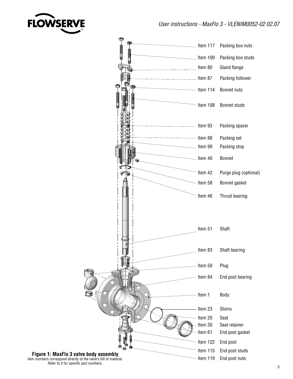 Figure 1: maxflo 3 valve body assembly | Flowserve Valtek MaxFlo 3 User Manual | Page 5 / 16