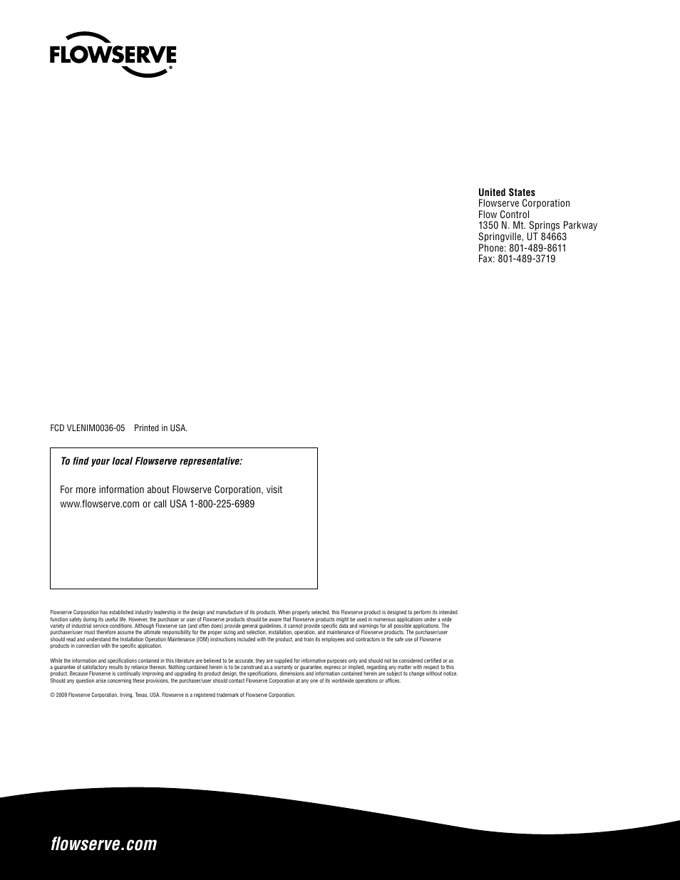 Flowserve Valtek Mark 10 Survivor Control Valves User Manual | Page 20 / 20