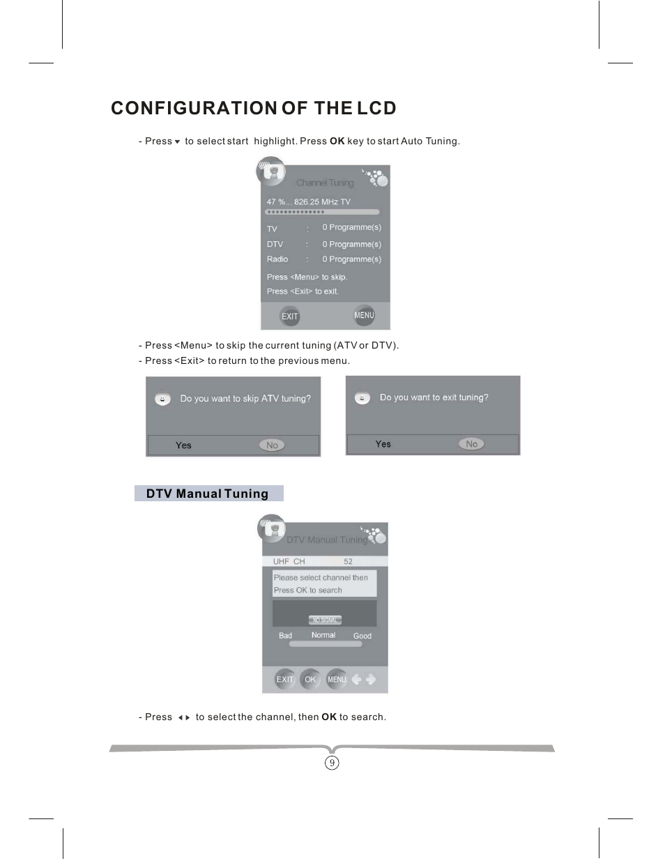 Configuration of the lcd | Curtis LCDVD152UK User Manual | Page 13 / 34