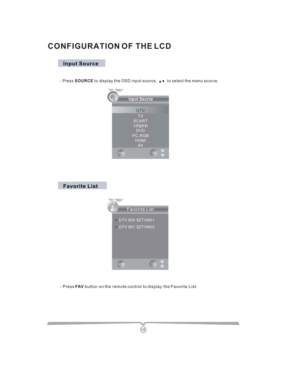 Configuration of the lcd | Curtis LCDVD152UK User Manual | Page 22 / 34