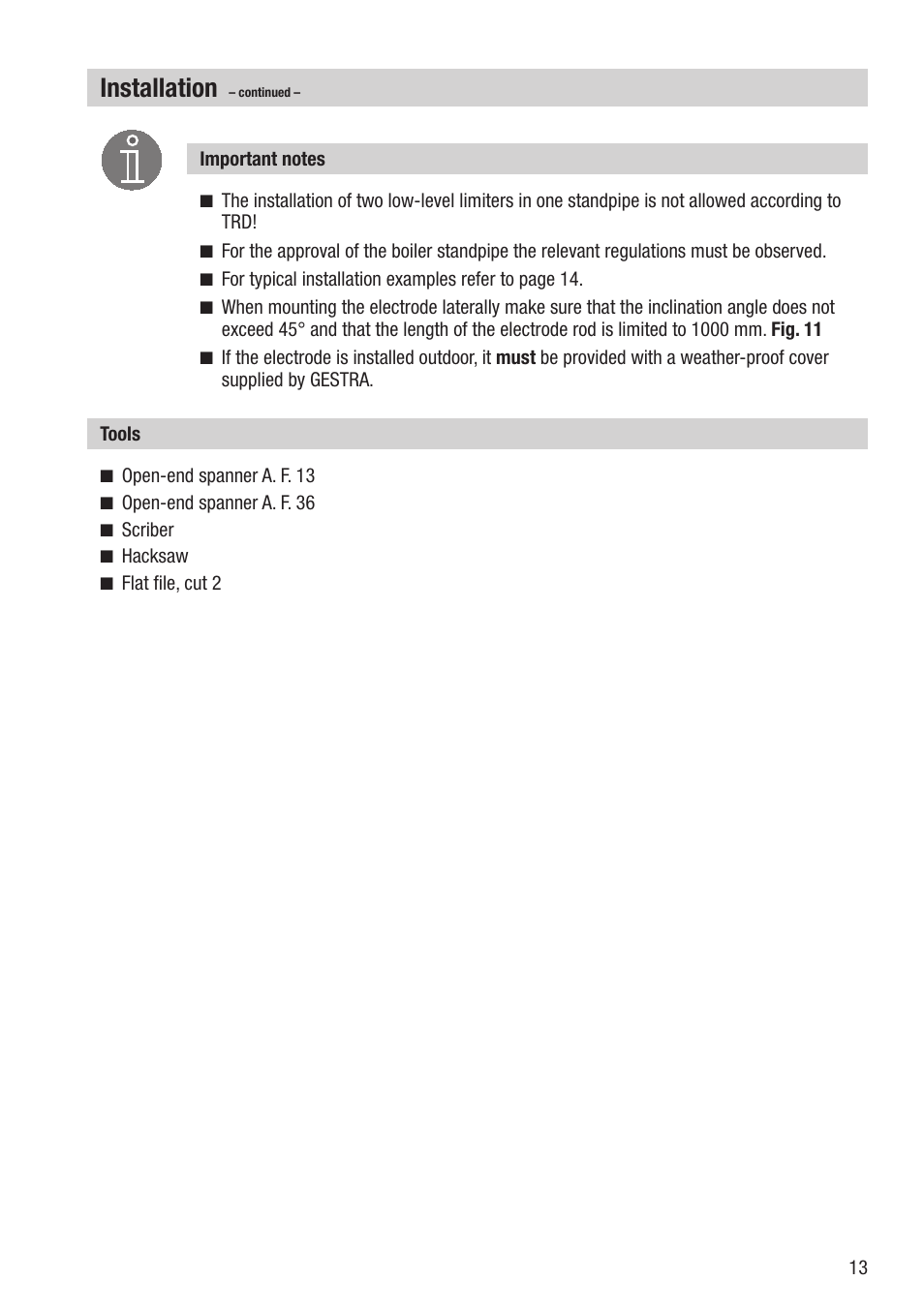 Installation | Flowserve NRG 16-11 User Manual | Page 13 / 20