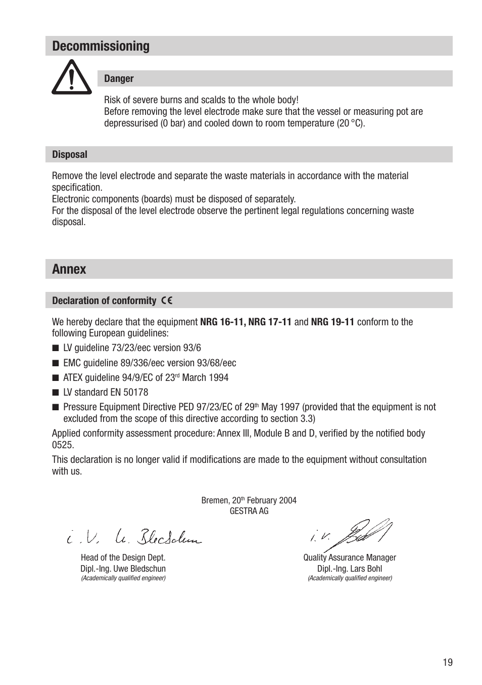 Decommissioning, Annex | Flowserve NRG 16-11 User Manual | Page 19 / 20