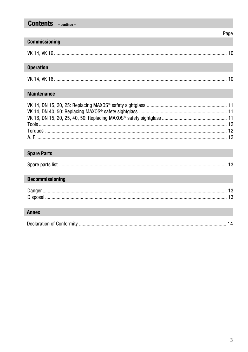 Flowserve VK 14 User Manual | Page 3 / 16