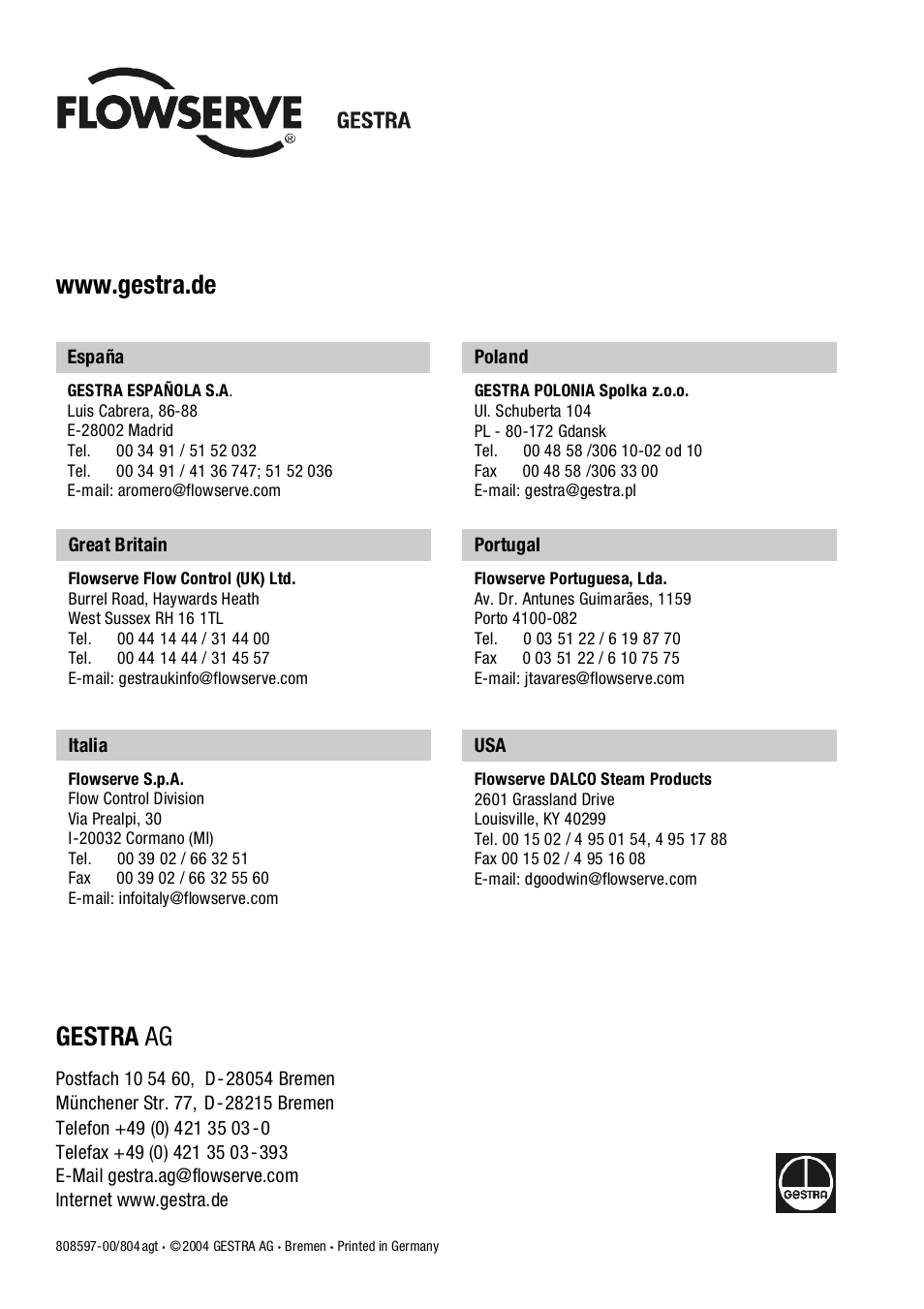 Flowserve NRGS15-1 User Manual | Page 30 / 30