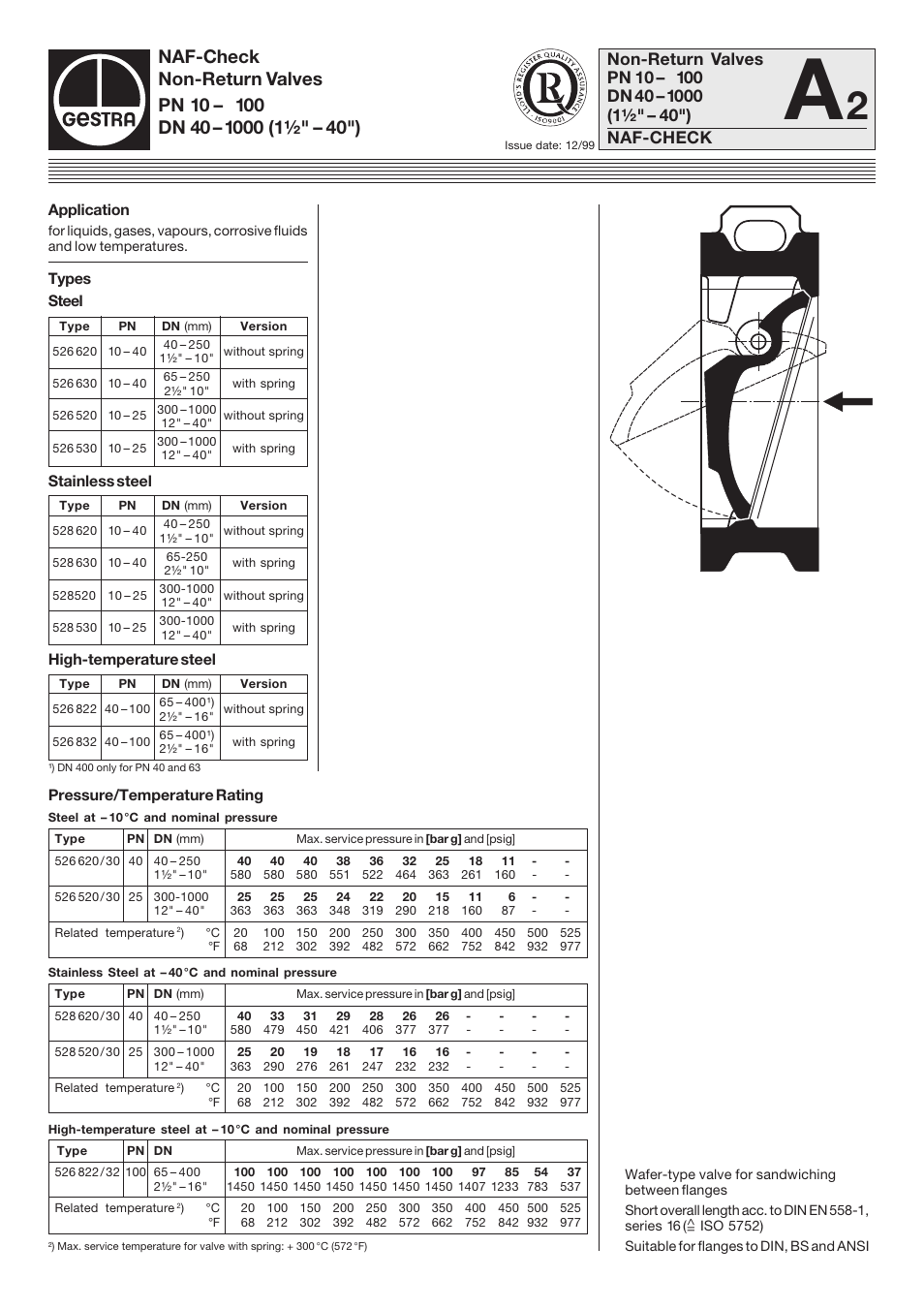 Flowserve NAF-Check Non Return Check Valves User Manual | 4 pages