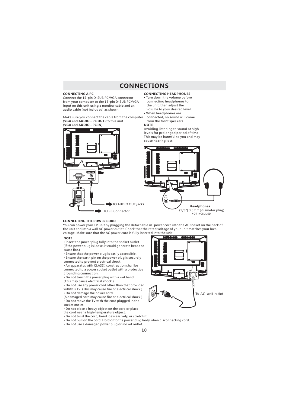 Connections | Curtis LCDVD2224A User Manual | Page 14 / 48