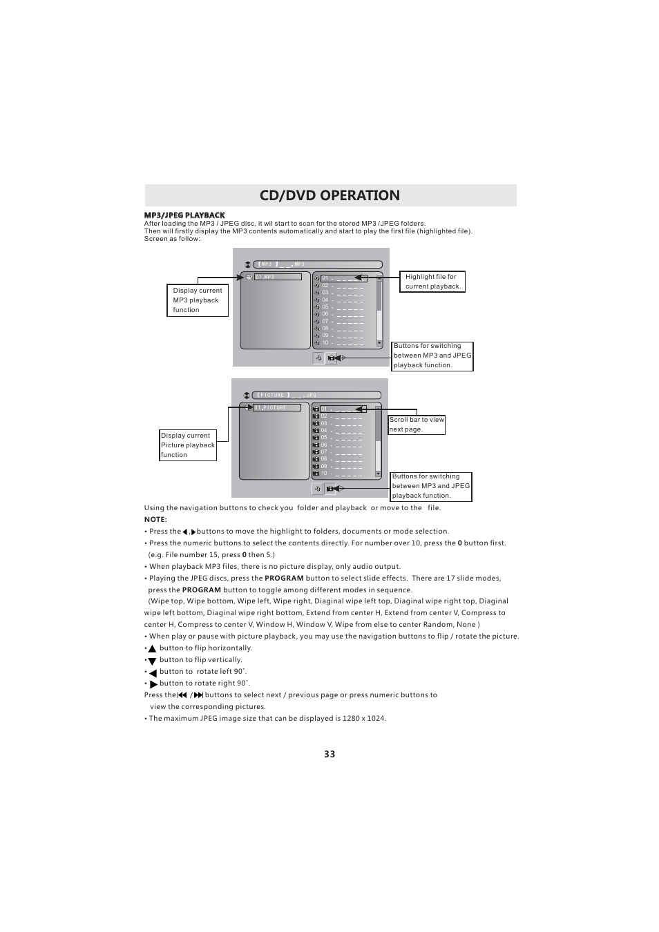 Cd dvd operation | Curtis LCDVD2224A User Manual | Page 37 / 48