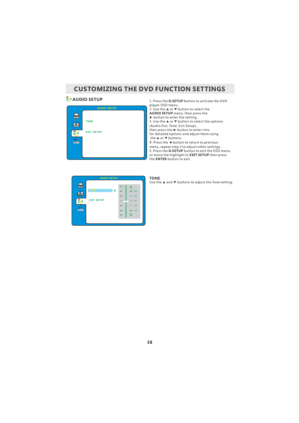 Customizing the dvd function settings | Curtis LCDVD2224A User Manual | Page 42 / 48