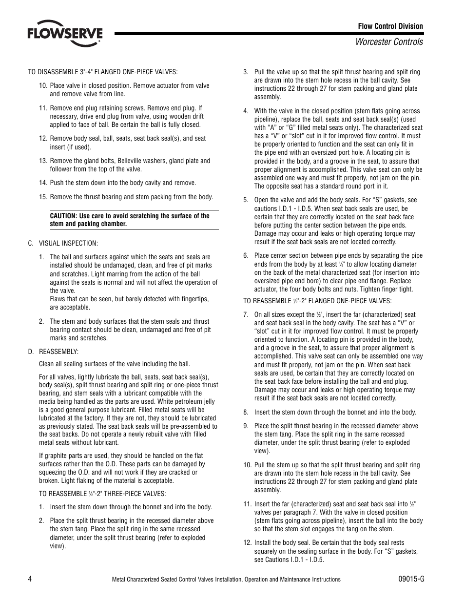 Worcester controls | Flowserve CPT Series Metal Characterized Seat Control Valves User Manual | Page 4 / 8