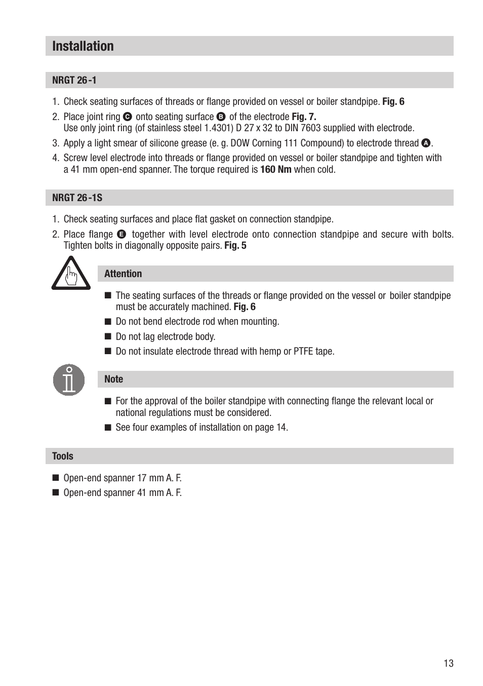 Installation | Flowserve NRGT26-1 User Manual | Page 13 / 24