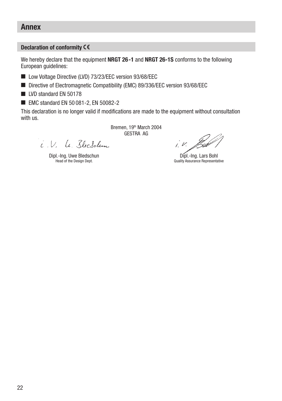 Annex | Flowserve NRGT26-1 User Manual | Page 22 / 24