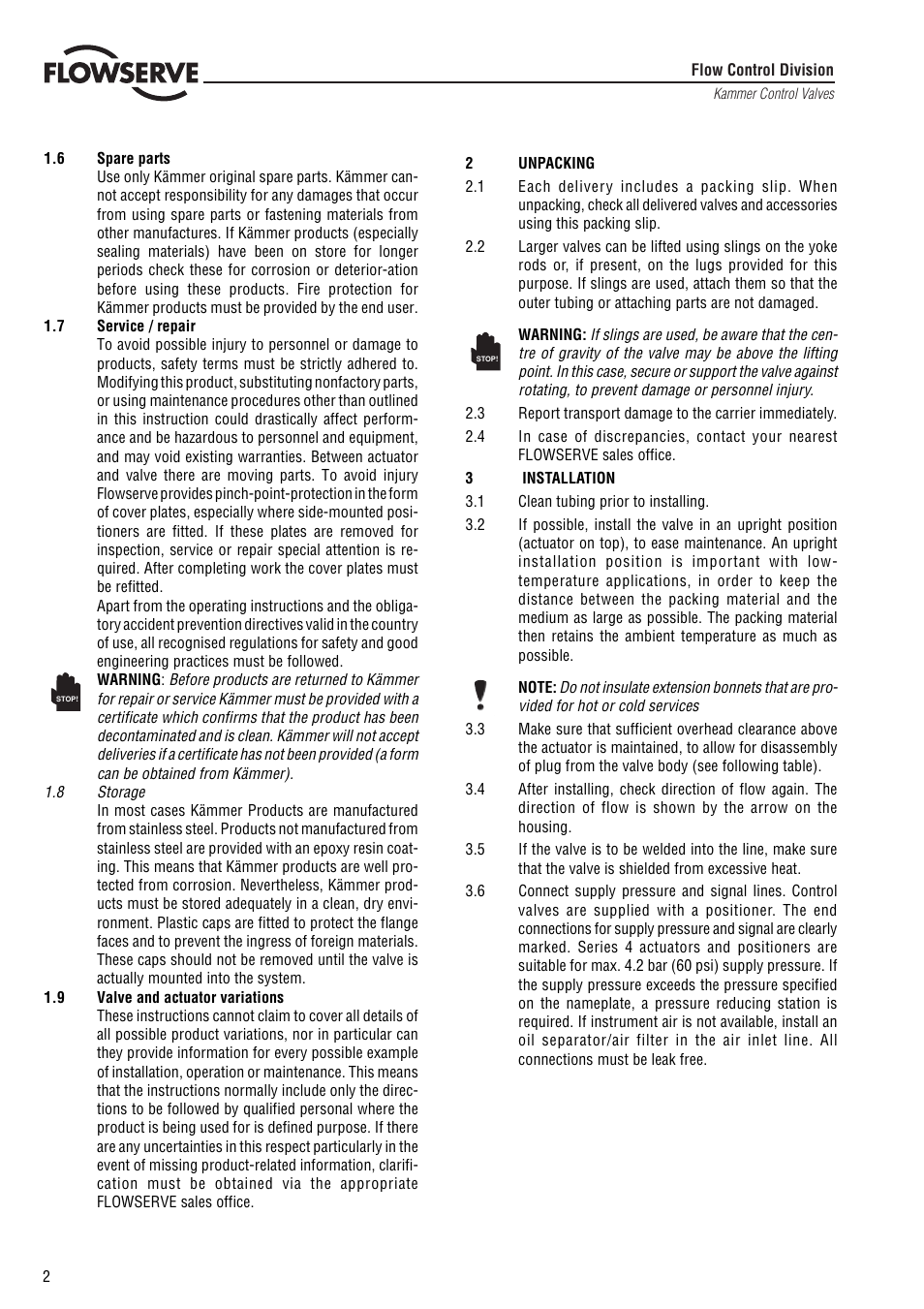 Flowserve 3 Series P7 Type User Manual | Page 2 / 8