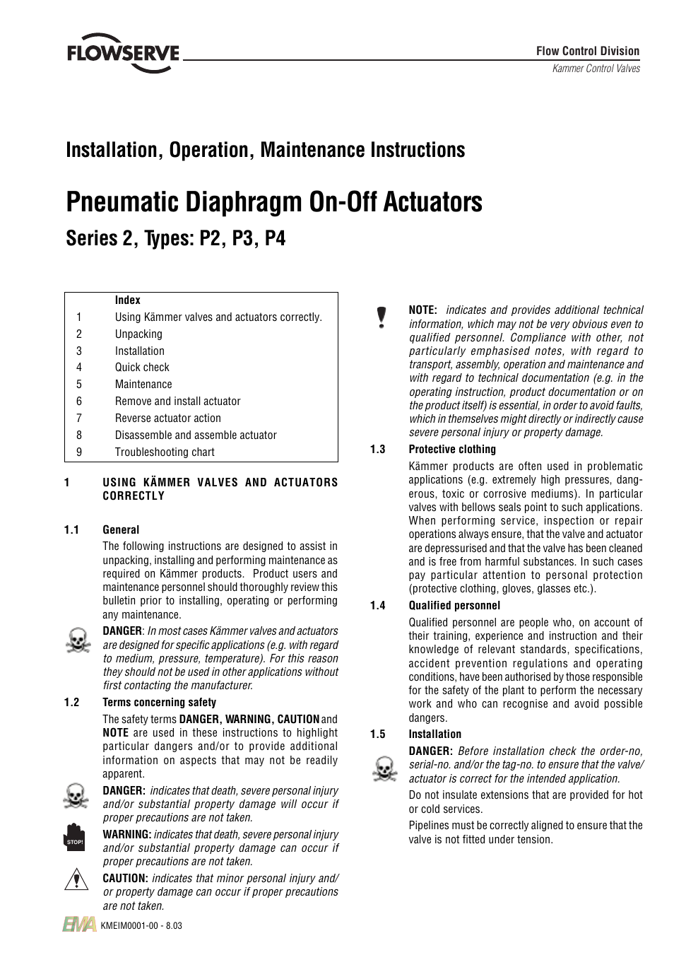 Flowserve 2 Series P2 Type User Manual | 8 pages