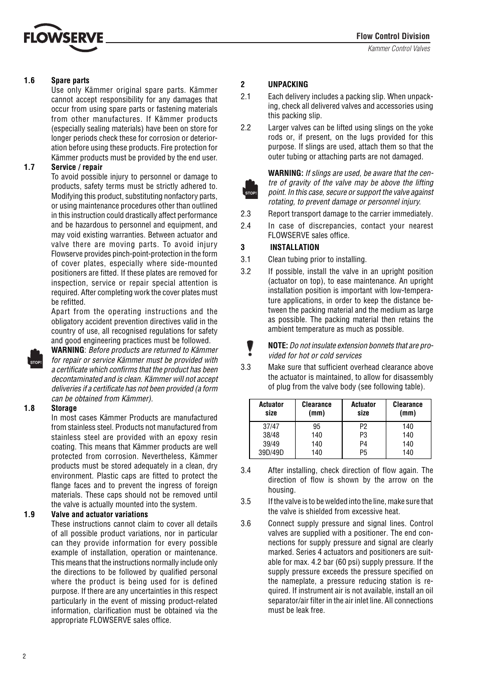 Flowserve 2 Series P2 Type User Manual | Page 2 / 8