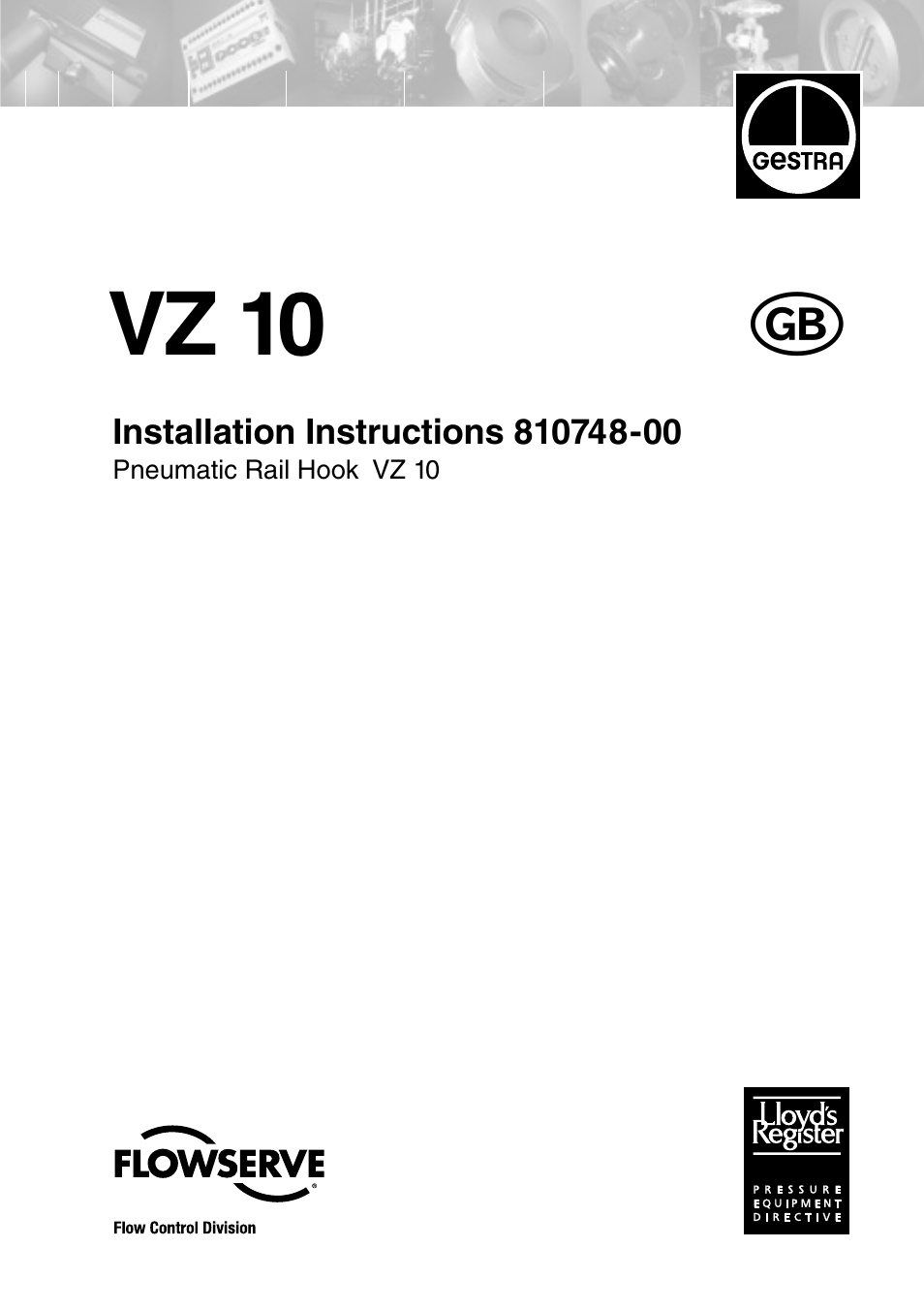 Flowserve VZ10 Pneumatic Rail Hook User Manual | 16 pages