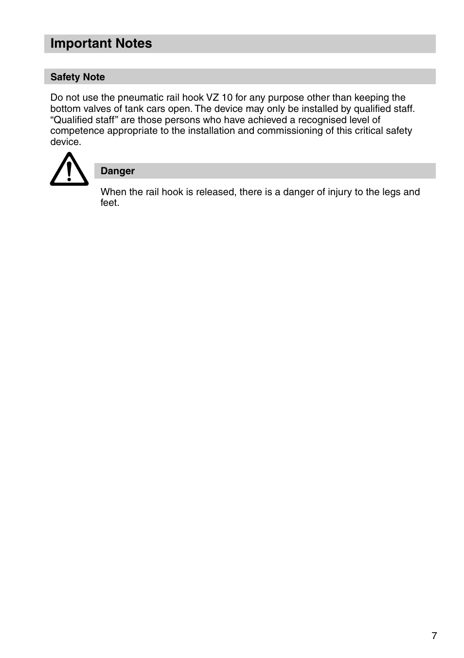 Flowserve VZ10 Pneumatic Rail Hook User Manual | Page 7 / 16