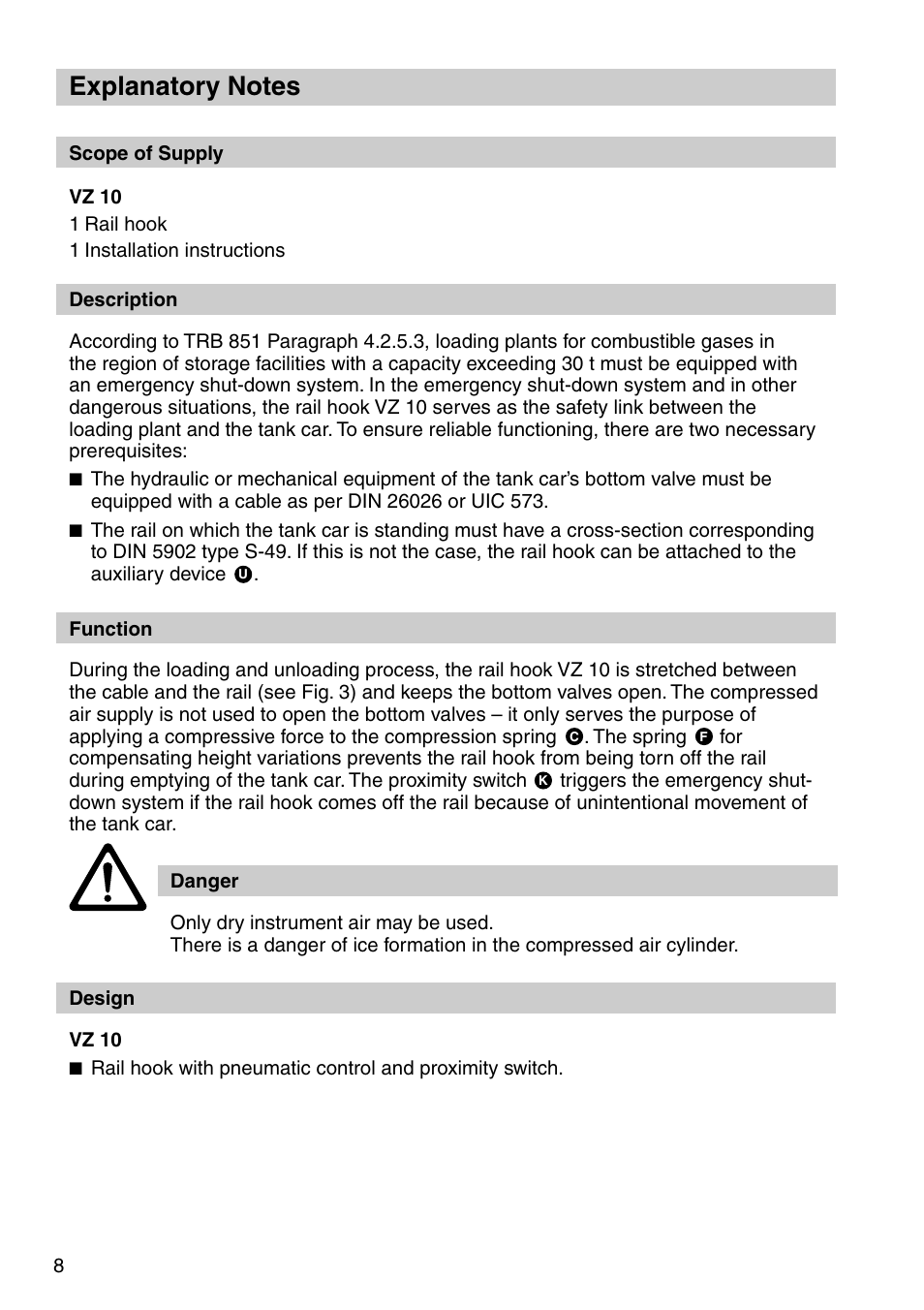 Flowserve VZ10 Pneumatic Rail Hook User Manual | Page 8 / 16
