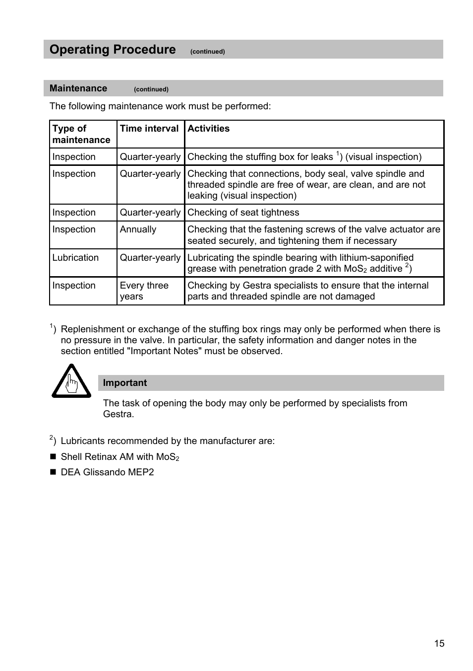 Operating procedure | Flowserve ZK210 User Manual | Page 15 / 17