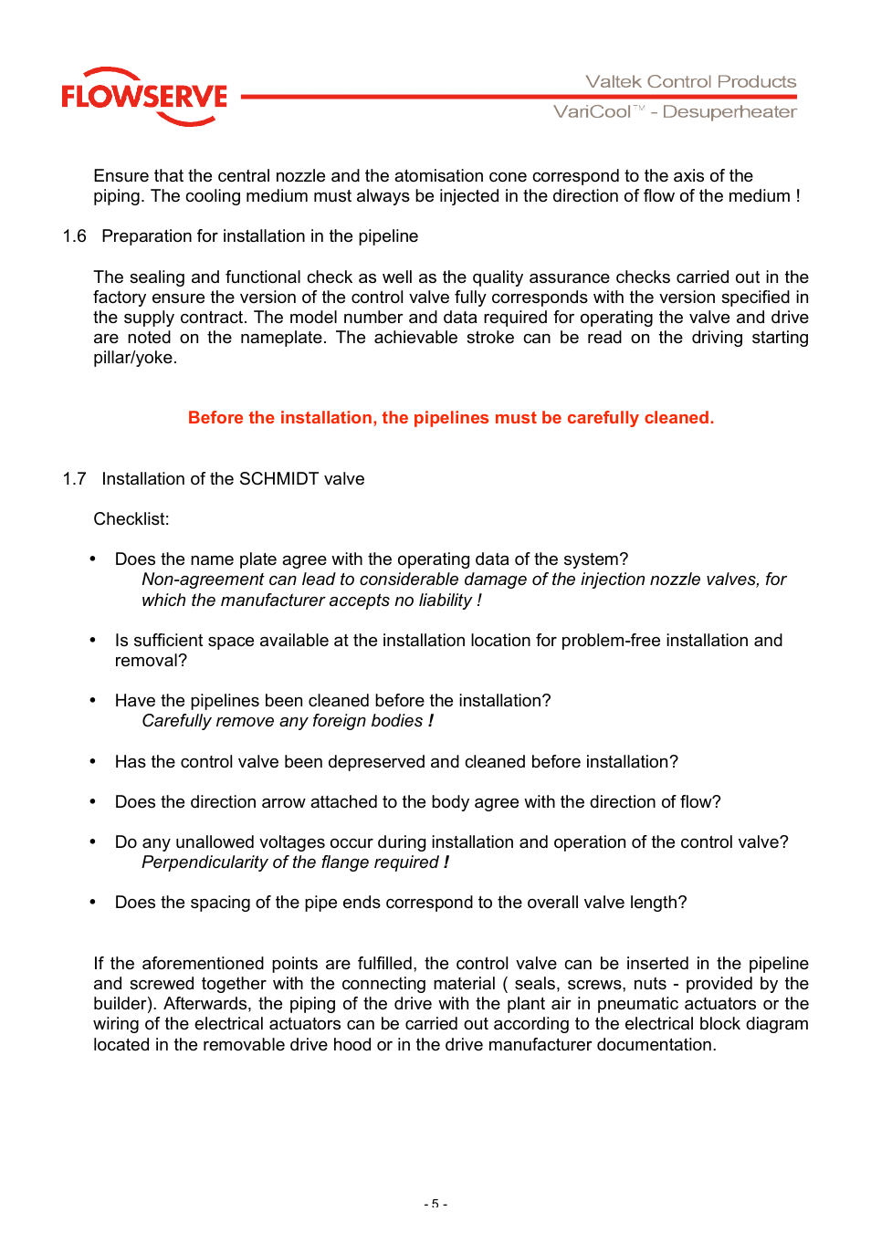 Flowserve V901 VariCool Desuperheater User Manual | Page 5 / 16