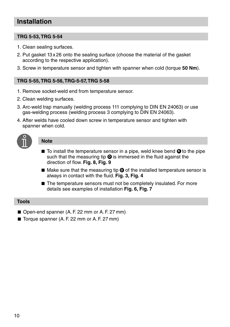 Installation | Flowserve TRG5-53 User Manual | Page 10 / 16