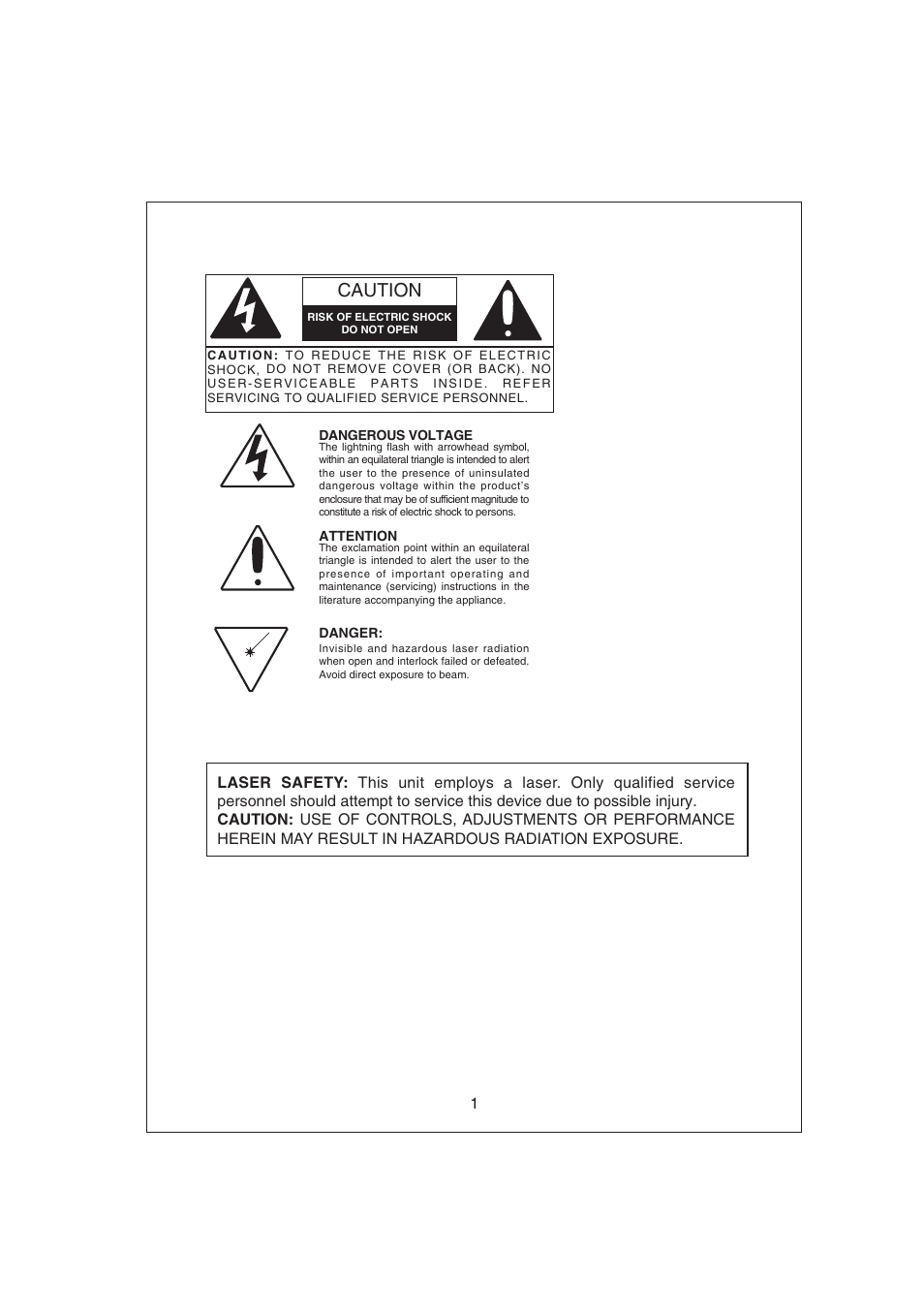 Caution | Curtis RCD672 User Manual | Page 2 / 14