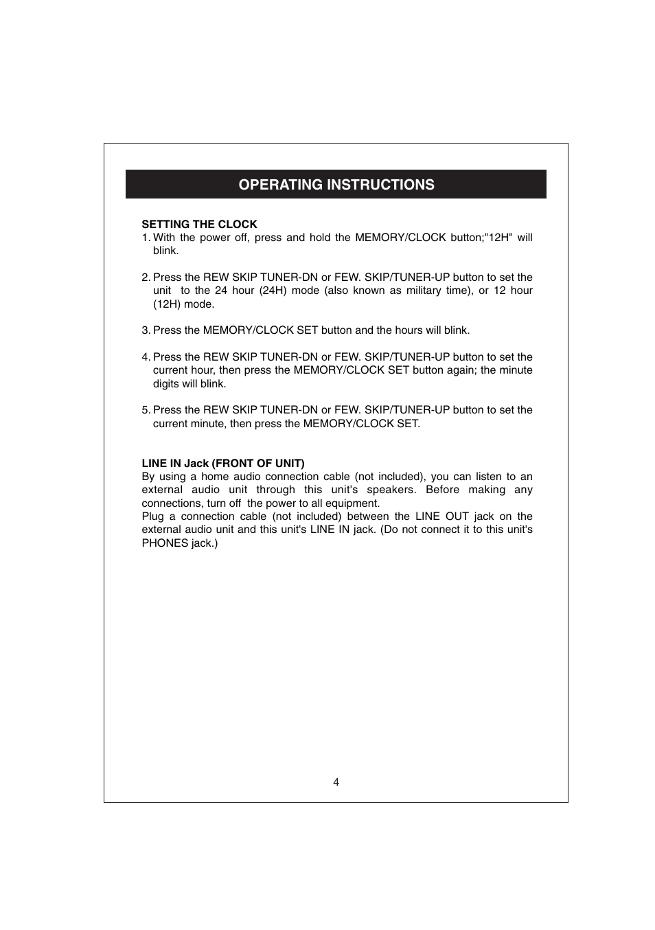 Operating instructions | Curtis RCD672 User Manual | Page 5 / 14