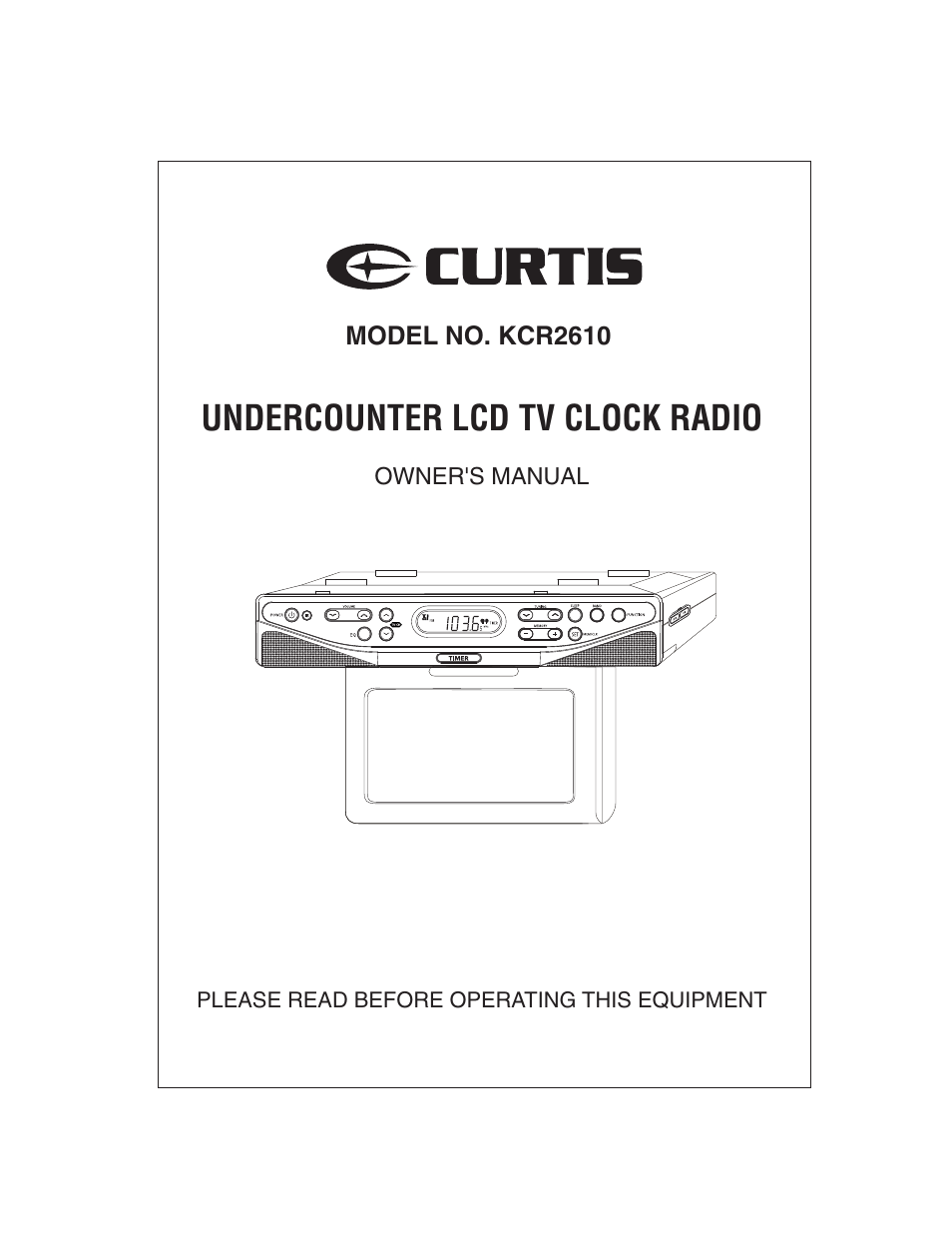 Curtis KCR2610 User Manual | 14 pages