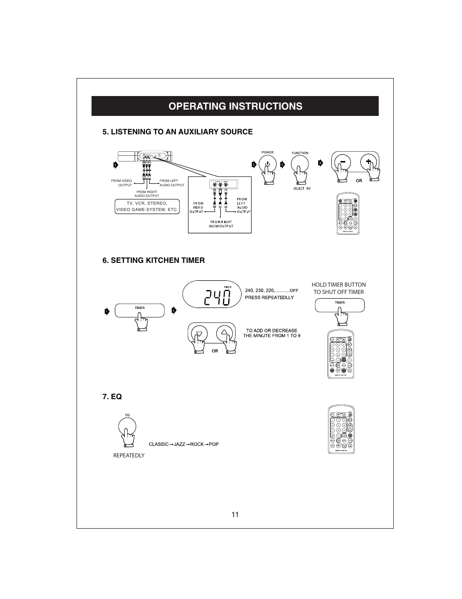 Operating instructions | Curtis KCR2610 User Manual | Page 12 / 14
