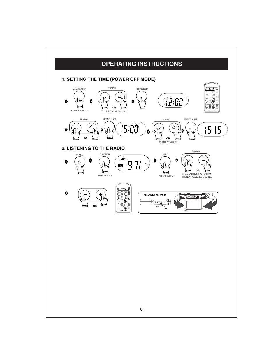 Operating instructions | Curtis KCR2610 User Manual | Page 7 / 14