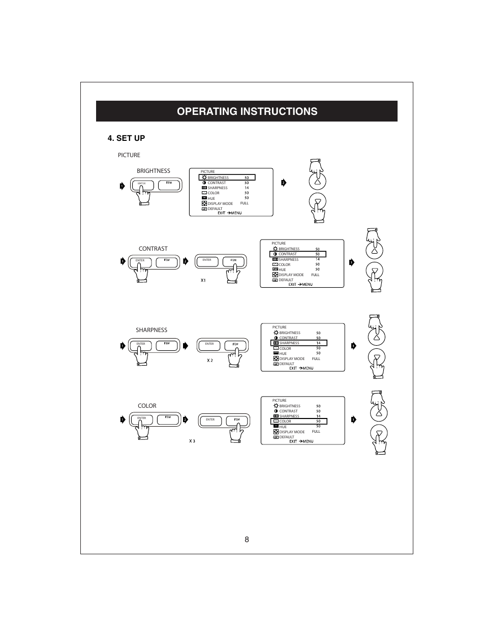 Operating instructions, Set up | Curtis KCR2610 User Manual | Page 9 / 14