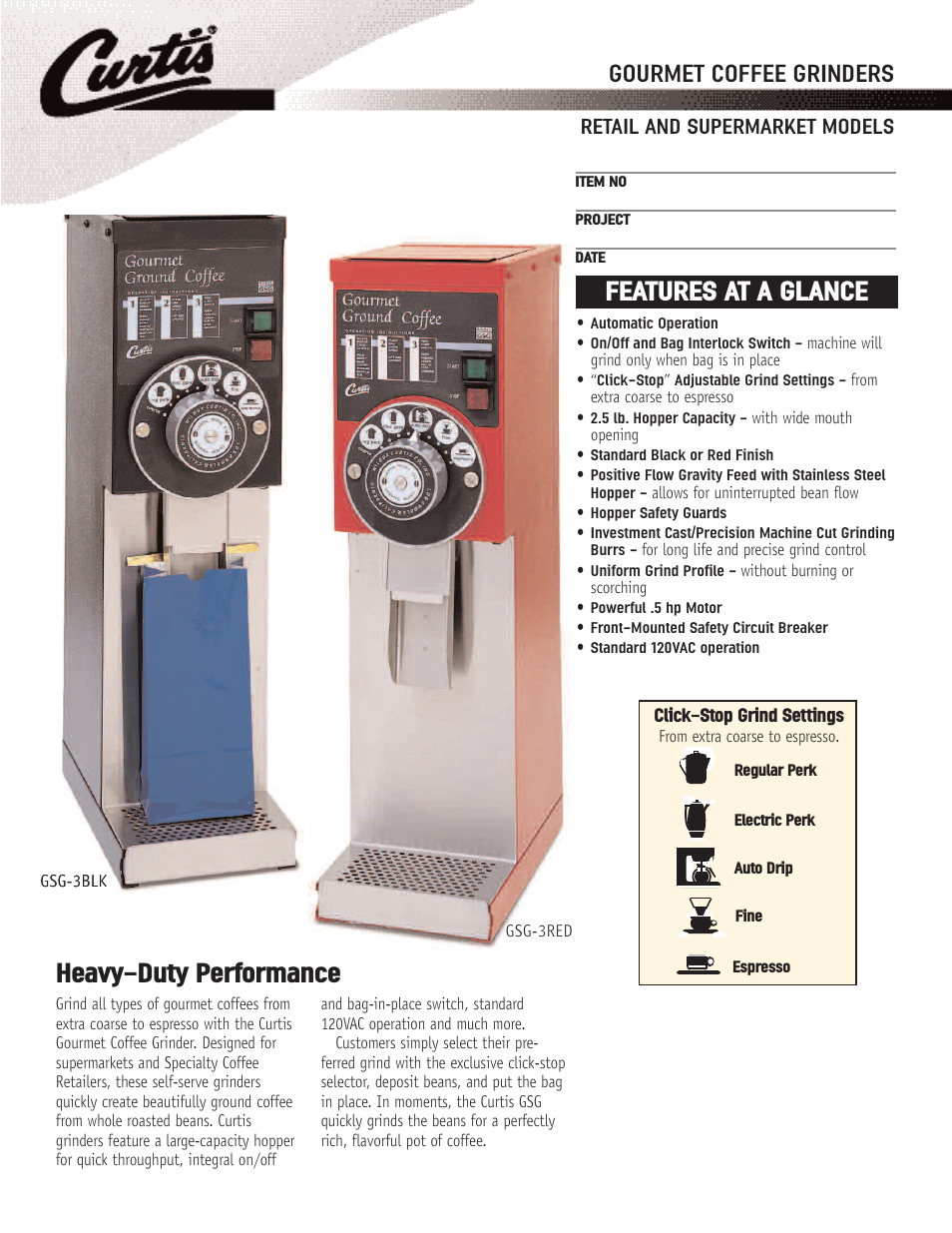 Curtis GSG-3BLK User Manual | 2 pages