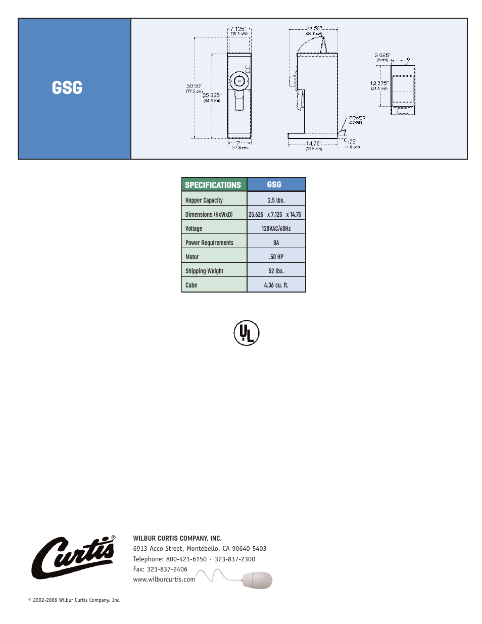 Curtis GSG-3BLK User Manual | Page 2 / 2