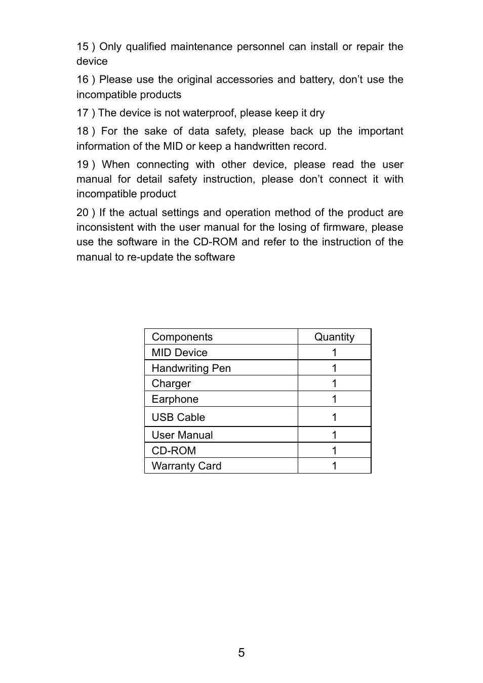 Curtis LT7028 User Manual | Page 5 / 44