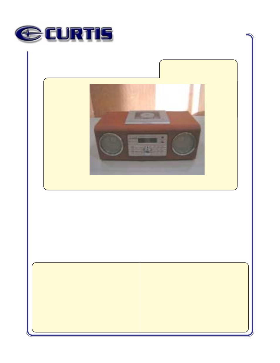 Curtis RCD3830 User Manual | 1 page