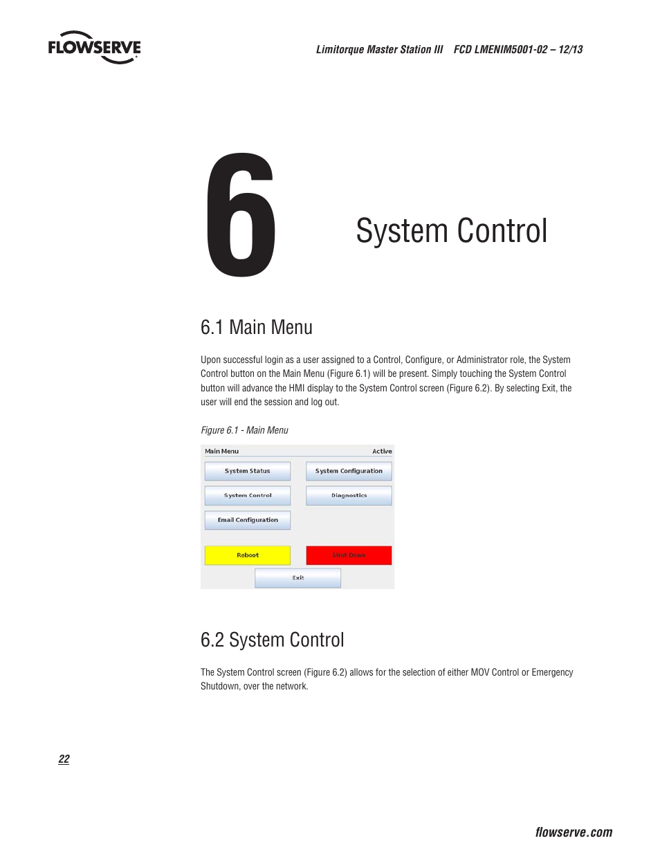 System control | Flowserve Limitorque Master Station III User Manual | Page 22 / 70